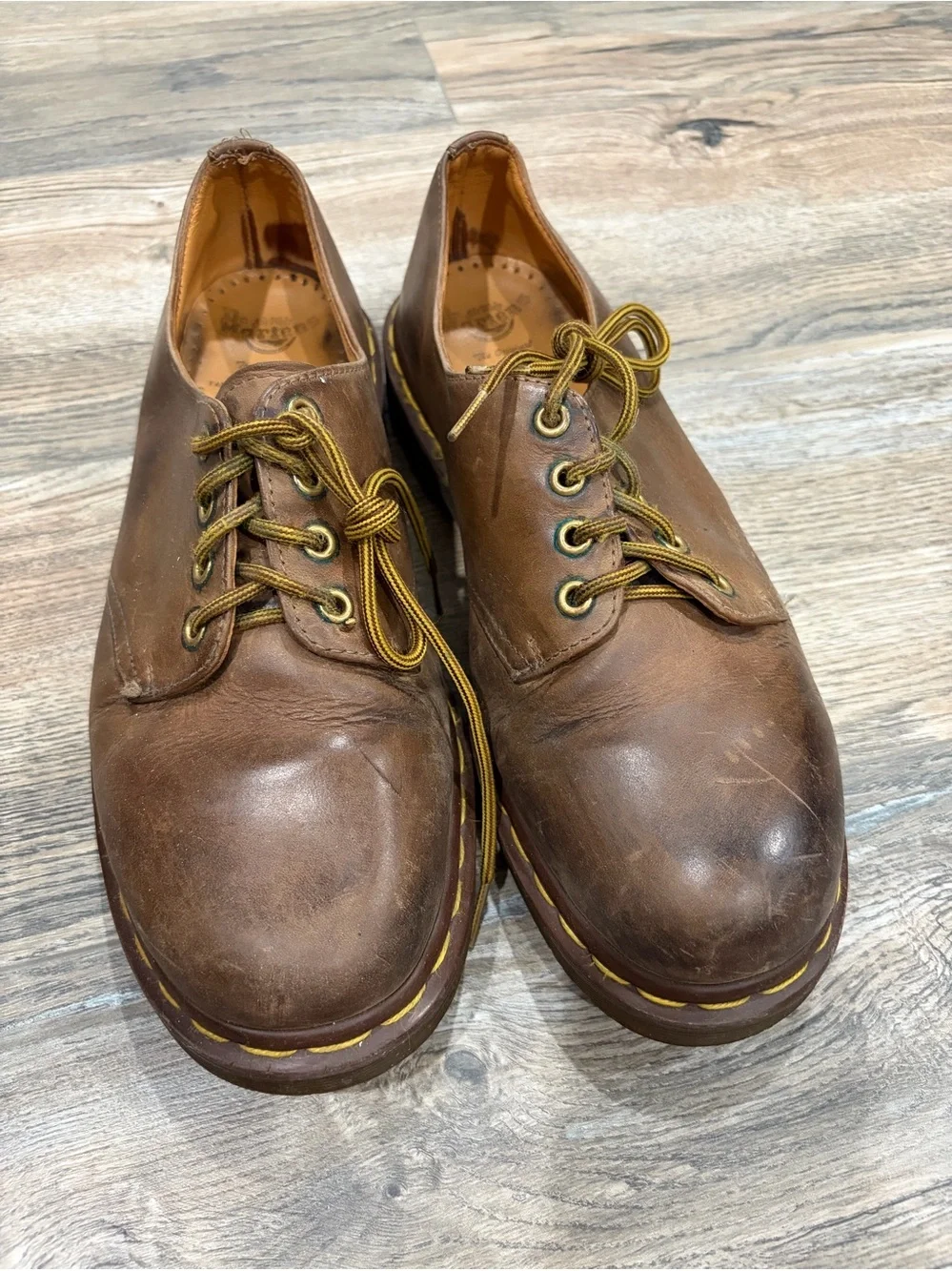 Dr. Martens Brown Leather 3-Eye Derby Shoes